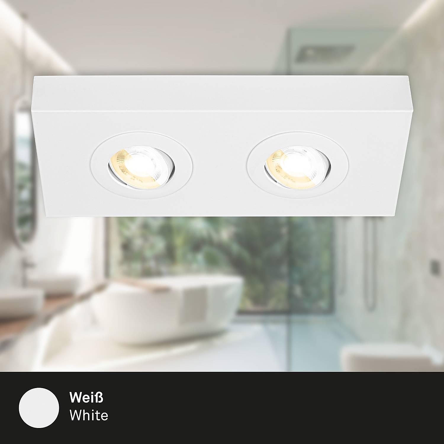 Morco LED-Deckenleuchte Aluminium Weiß 2-flammig 2