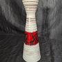 Vintage Vase Keramik Weiß Rot 1