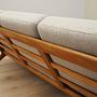 Vintage Sofa Eichenholz Textil Grau 1960er Jahre 11