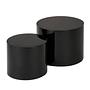 2x Beistelltisch Circle Hochglanz Schwarz 0