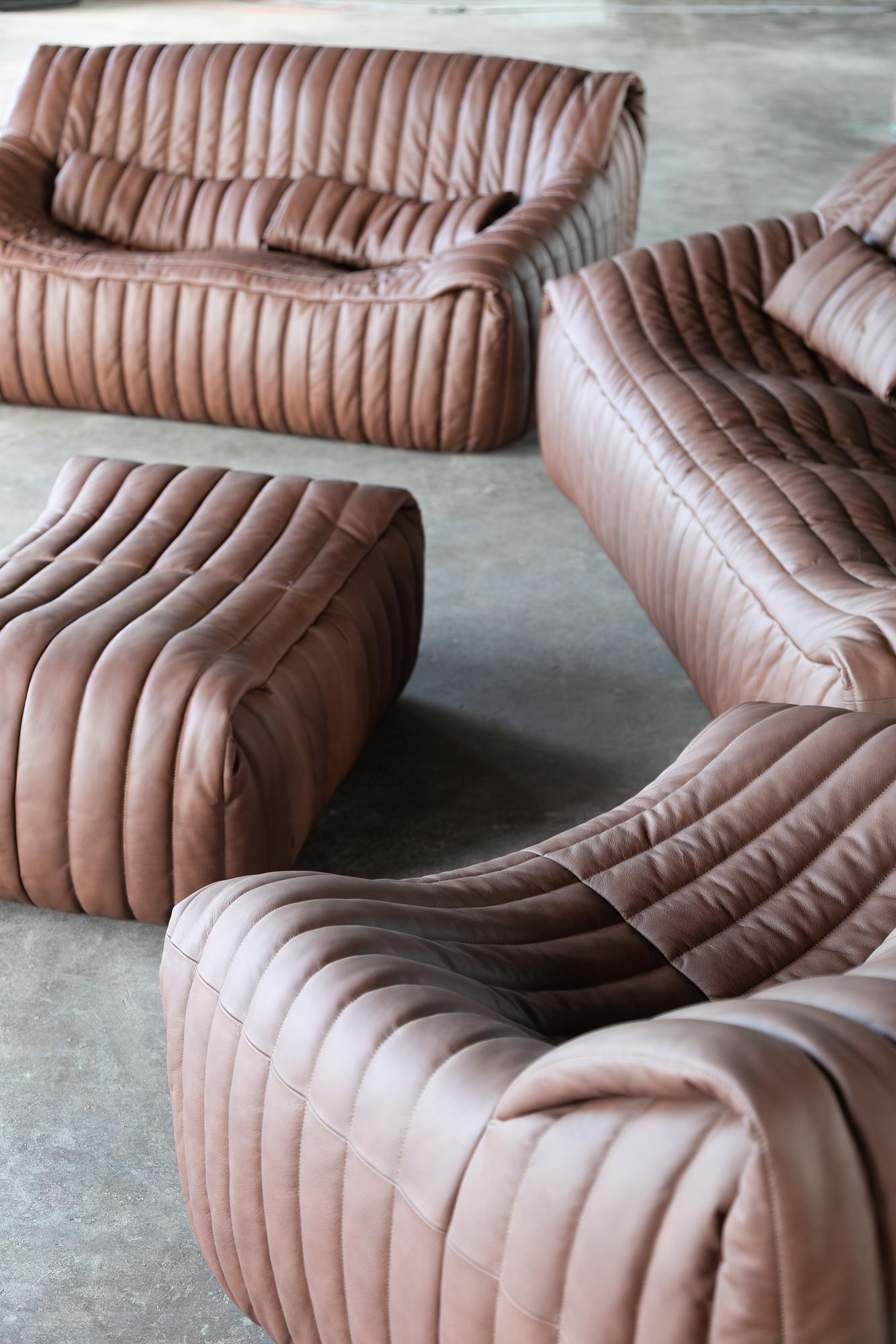 Sandra Lounge Set 2-piece. Smooth leather Folk Brown 3