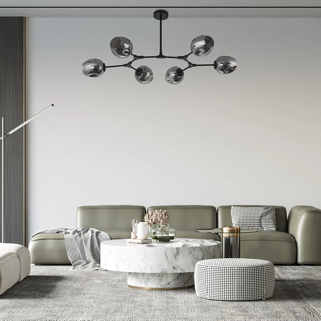 Uranos 6-light ceiling lamp Black 4