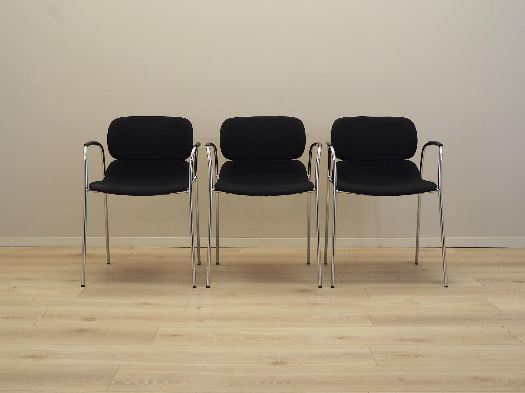 3x Dining chair Black 1970s 7