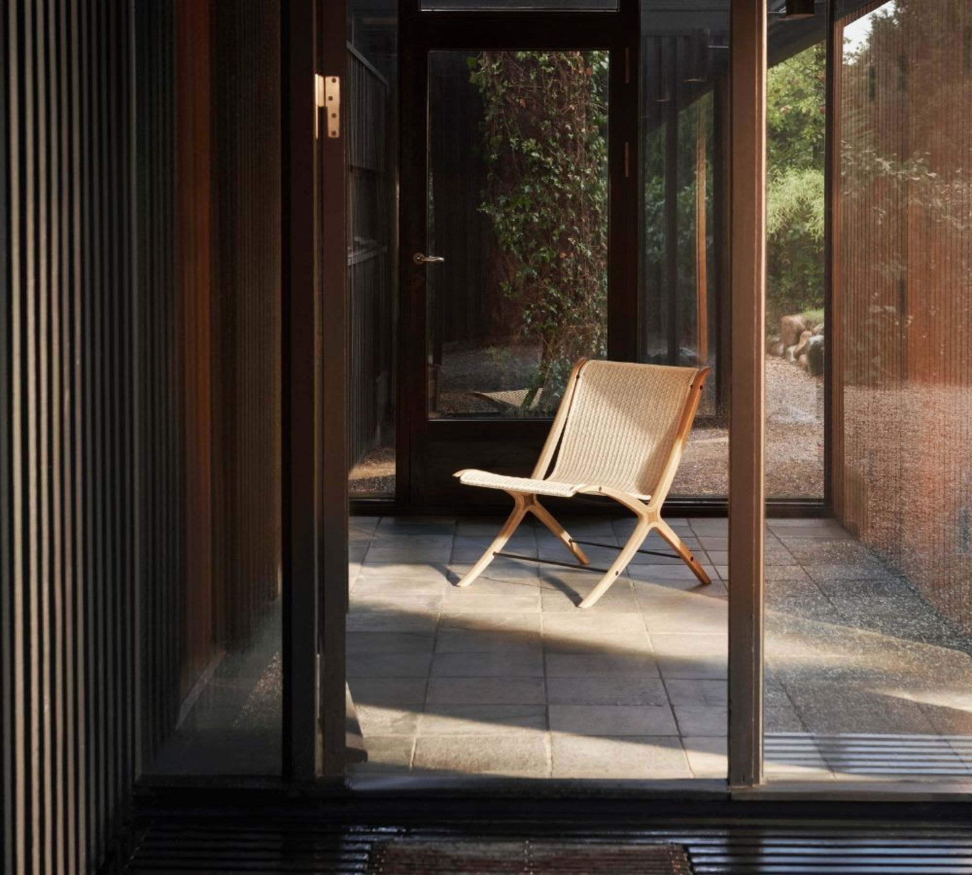 X HM10 Loungesessel Holz Rattan Creme 4