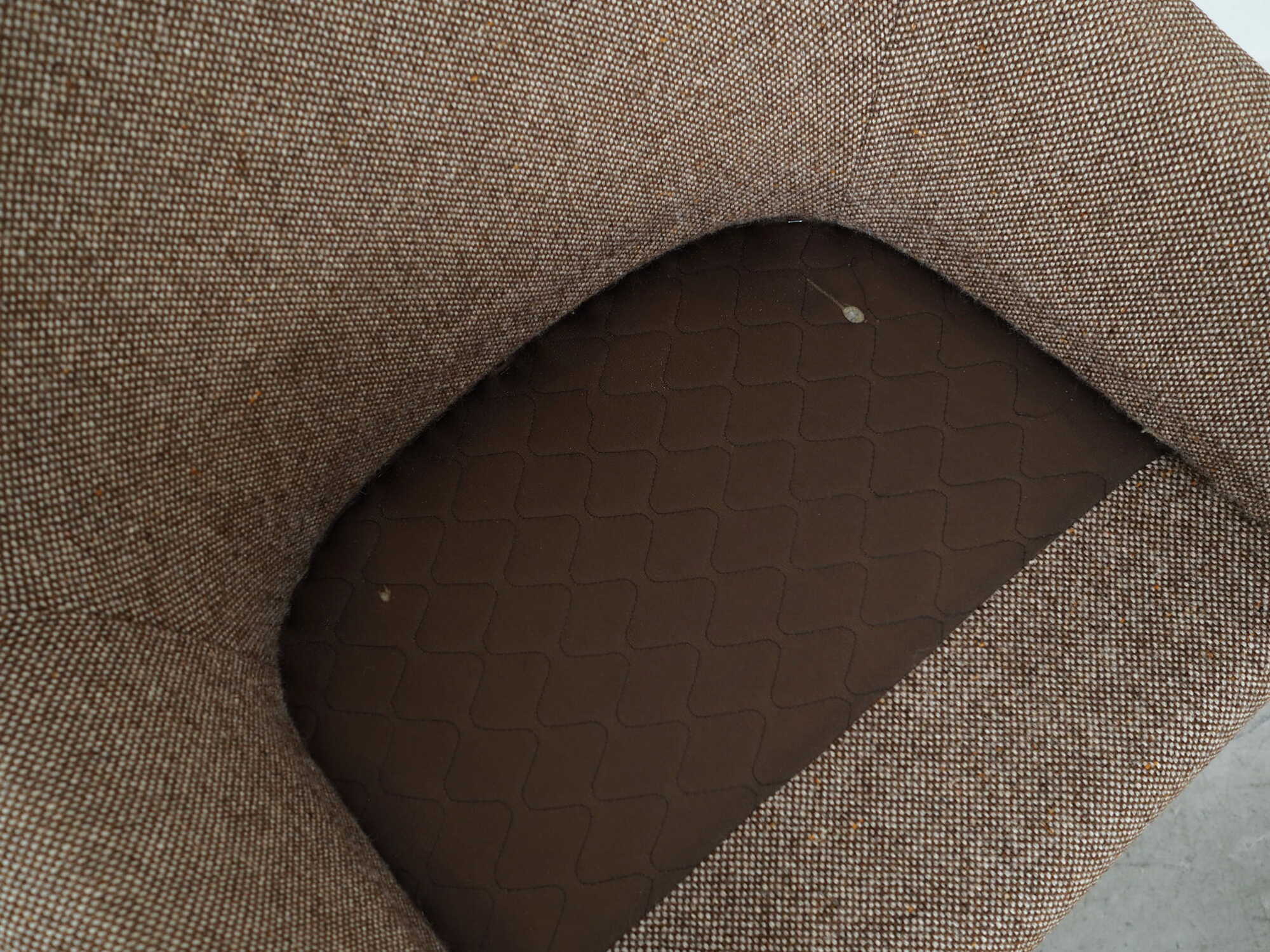 Vintage chair metal textile brown 1970s 9
