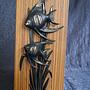 Vintage Wanddekoration Holz Kunststoff Schwarz 1960er Jahre 3