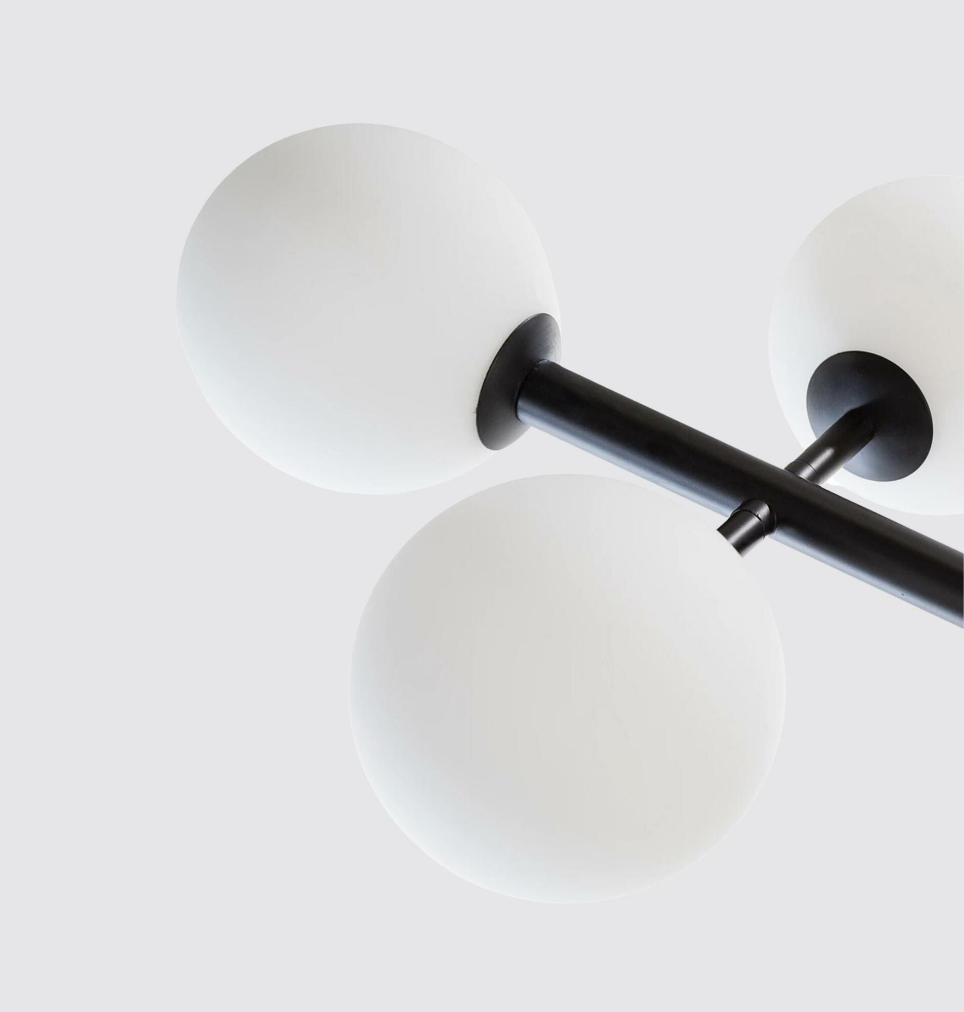 Ball lamp iron 6 glass lamps each 12cm diameter 3