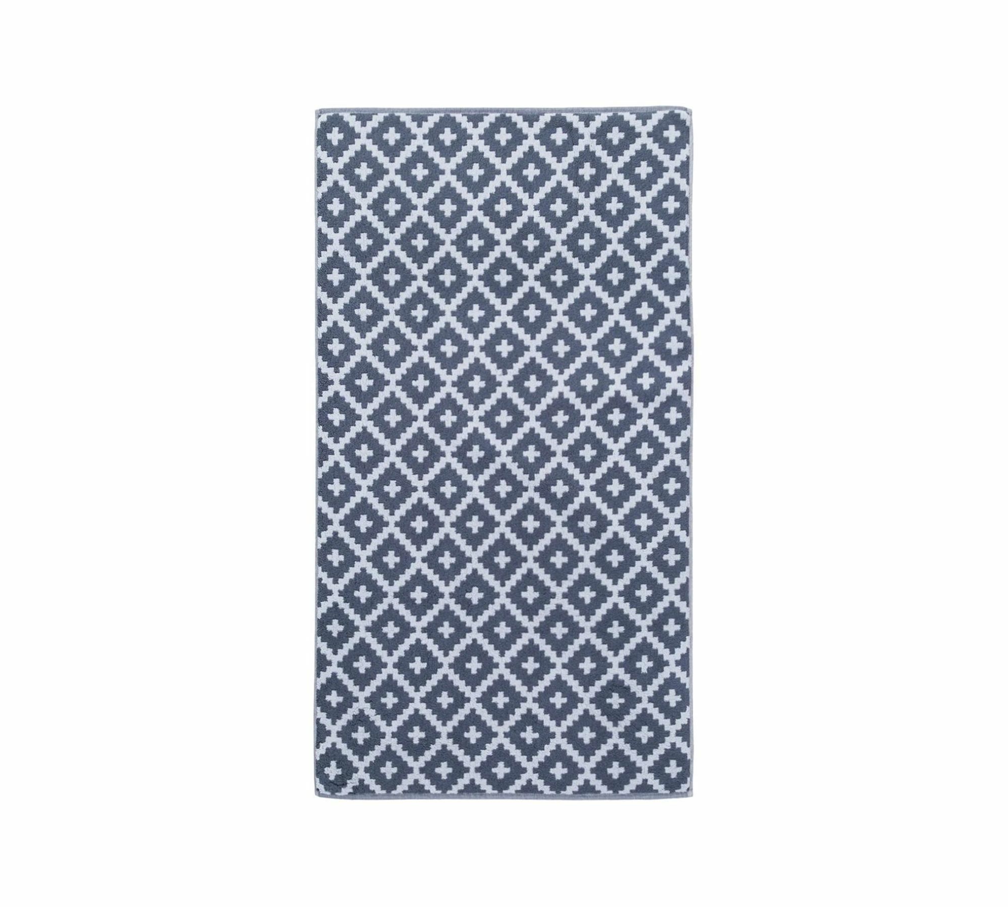 Badematte Frottee Blau Gemustert 67 x 120 cm 0