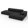 Pyllow Ecksofa mit Récamiere Rechts Samt Steingrau 2