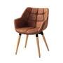 Armlehnstuhl Massivholz Vintage Cognac 0