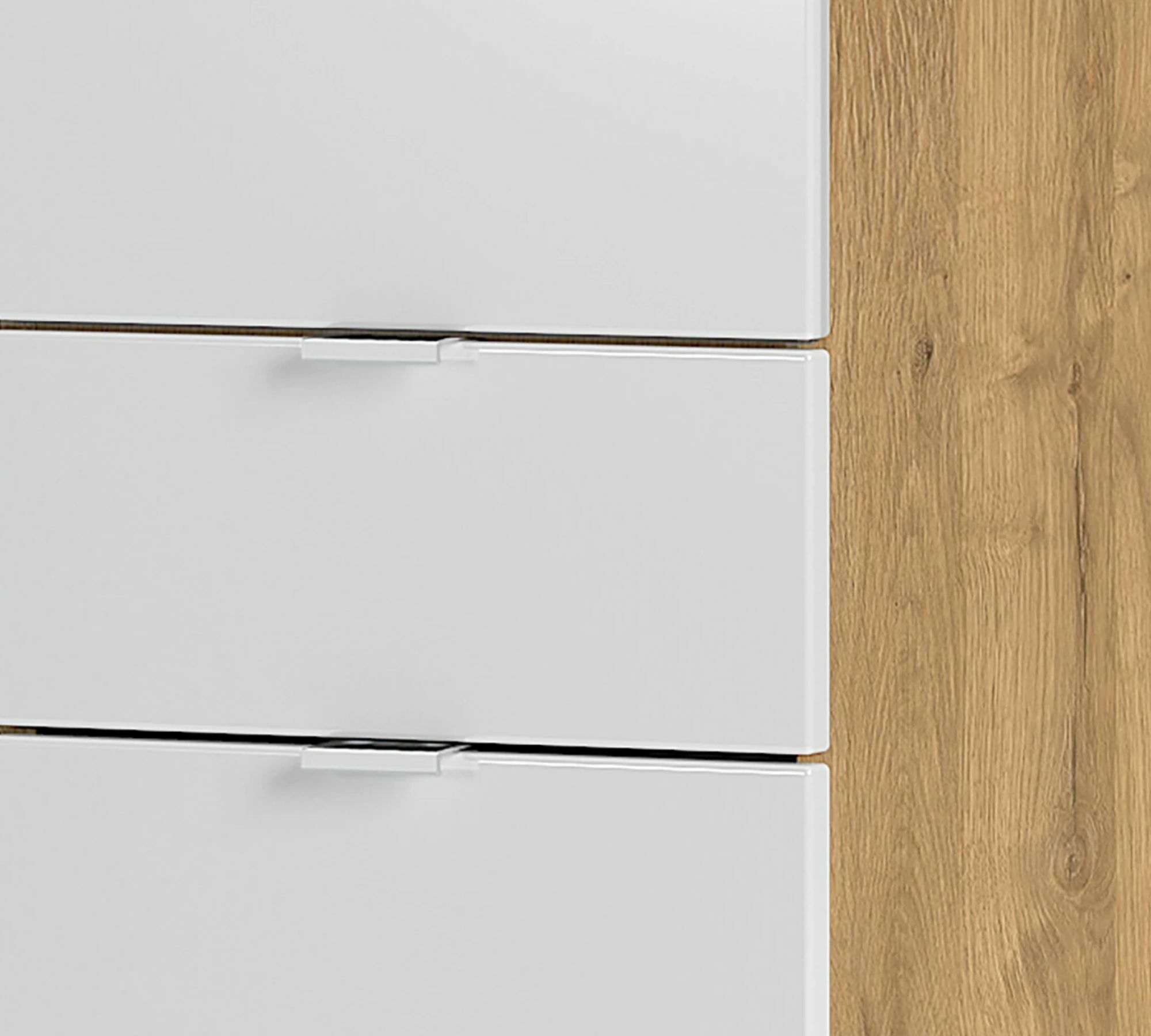 Midischrank Eichendekor Weiß 3