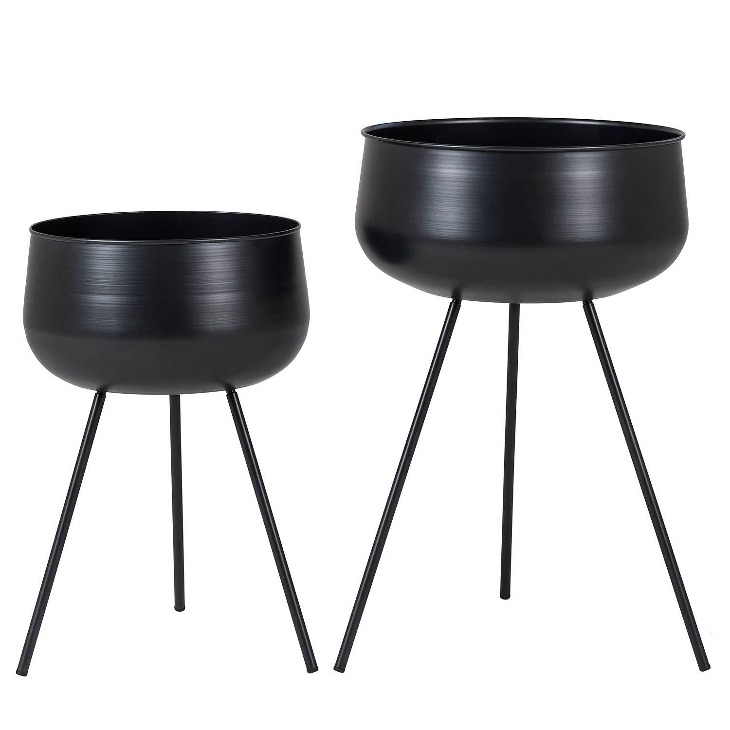 2x Ardola Blumentopf Stahl Schwarz 0
