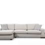 Sofa Récamiere Links Polyester Holz Creme mit Tisch 3