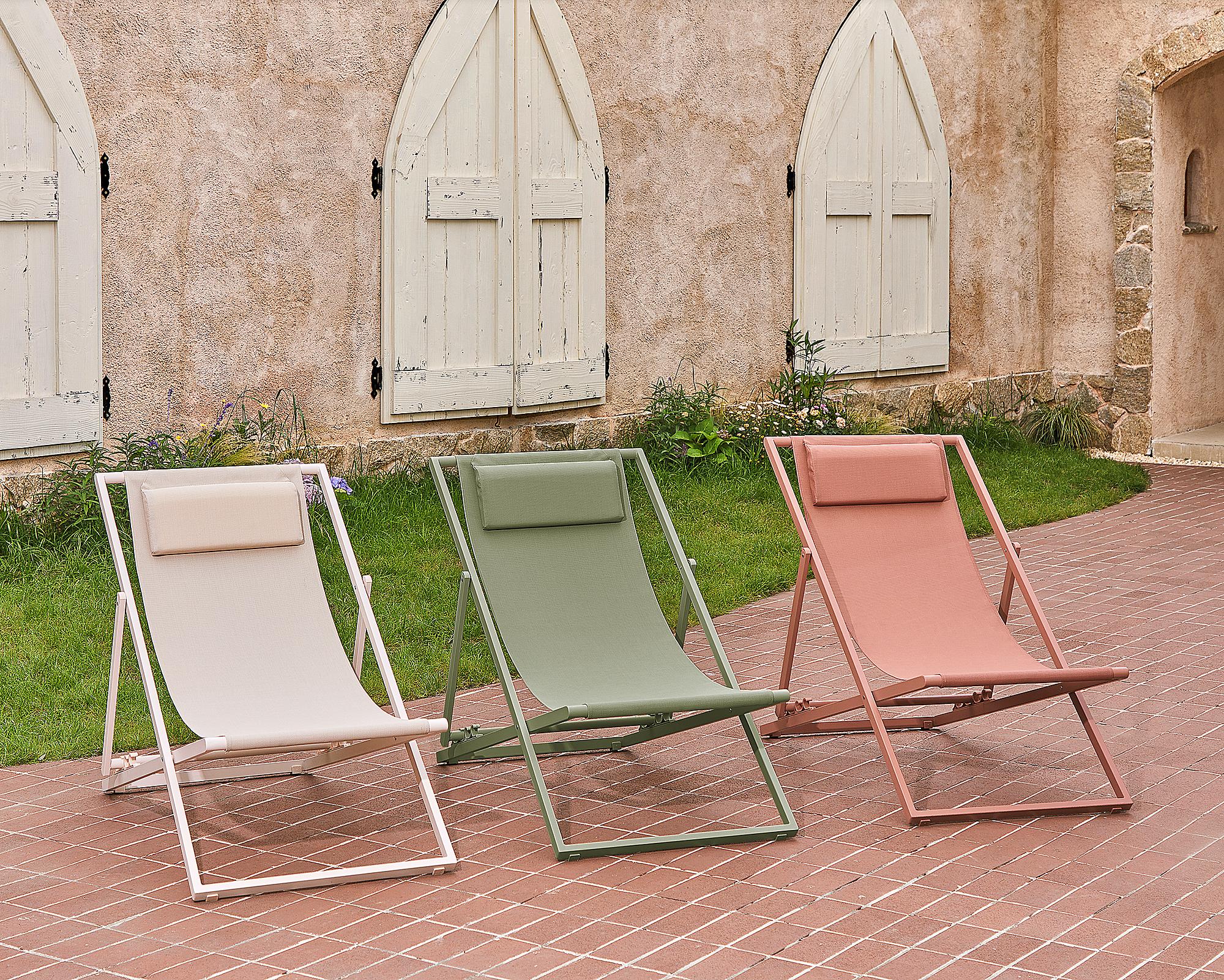 Deck chair Nivi set of 2 steel sage 3