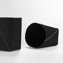 Papierkorb XL 100% Recyceltes Leder Schwarz 3