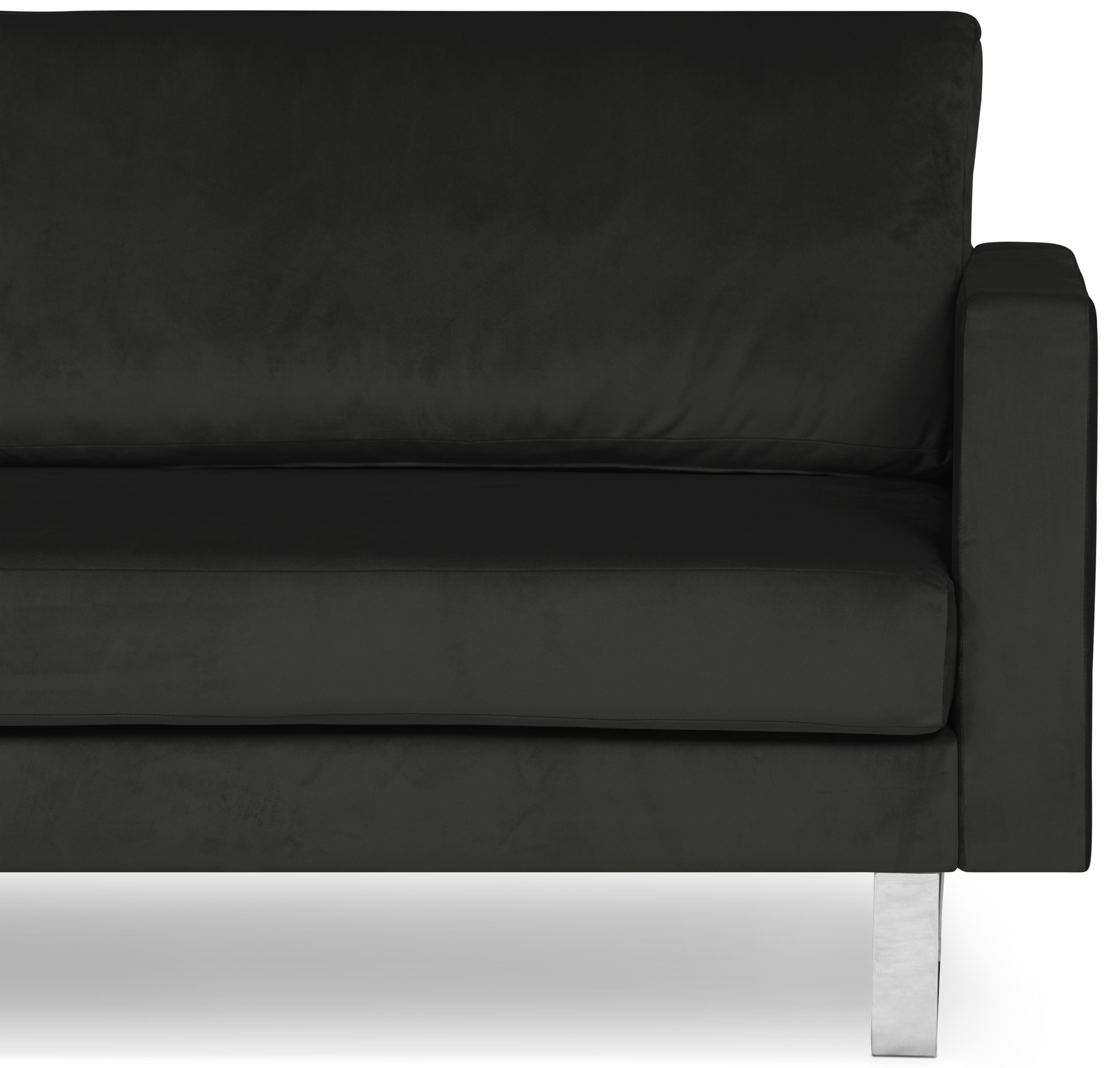Portobello Sofa 3-Sitzer Samt Metall Schwarz 3