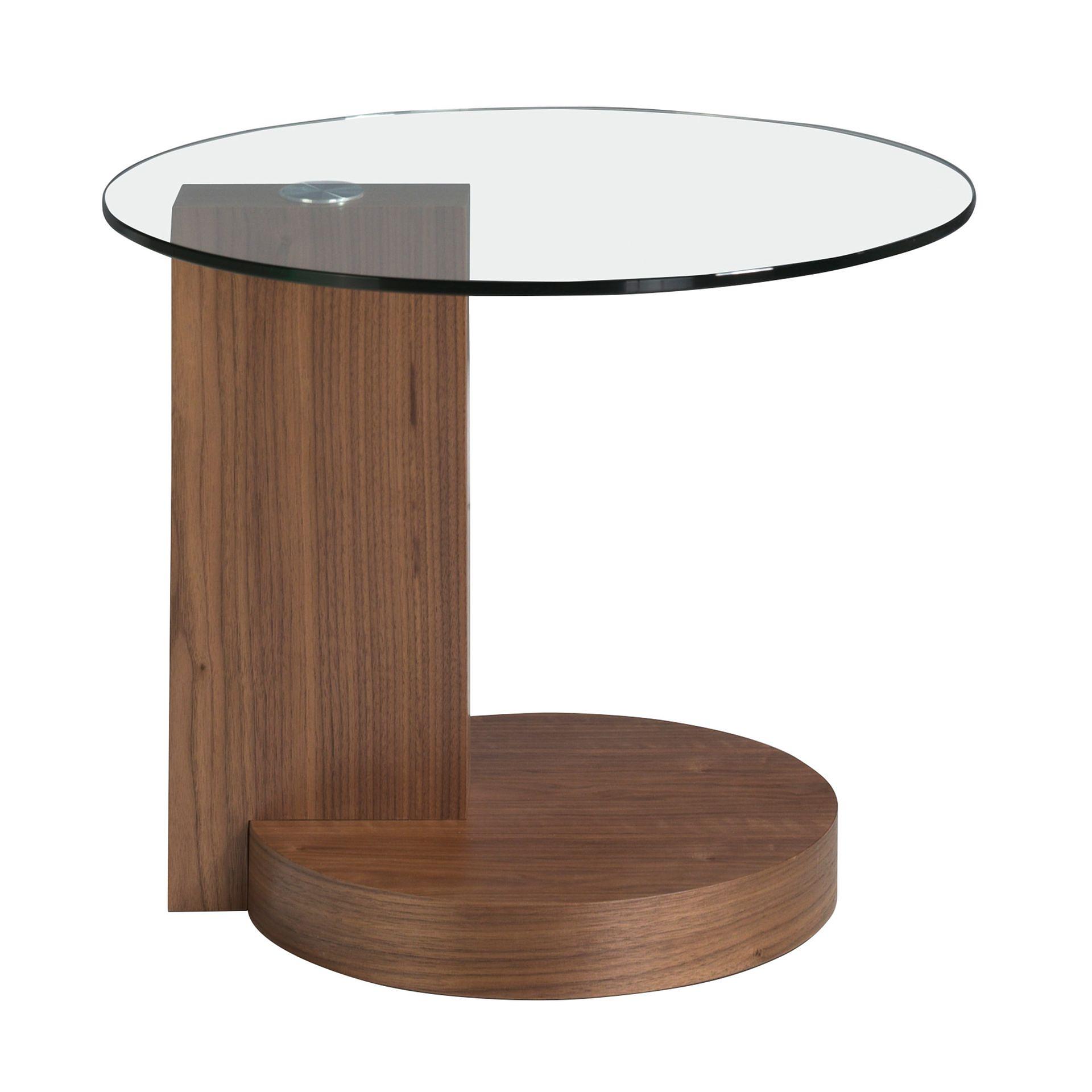 Beistelltisch Nussbaum Glas 1