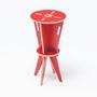 Hocker aus Handarbeit ST Stool Rot 2