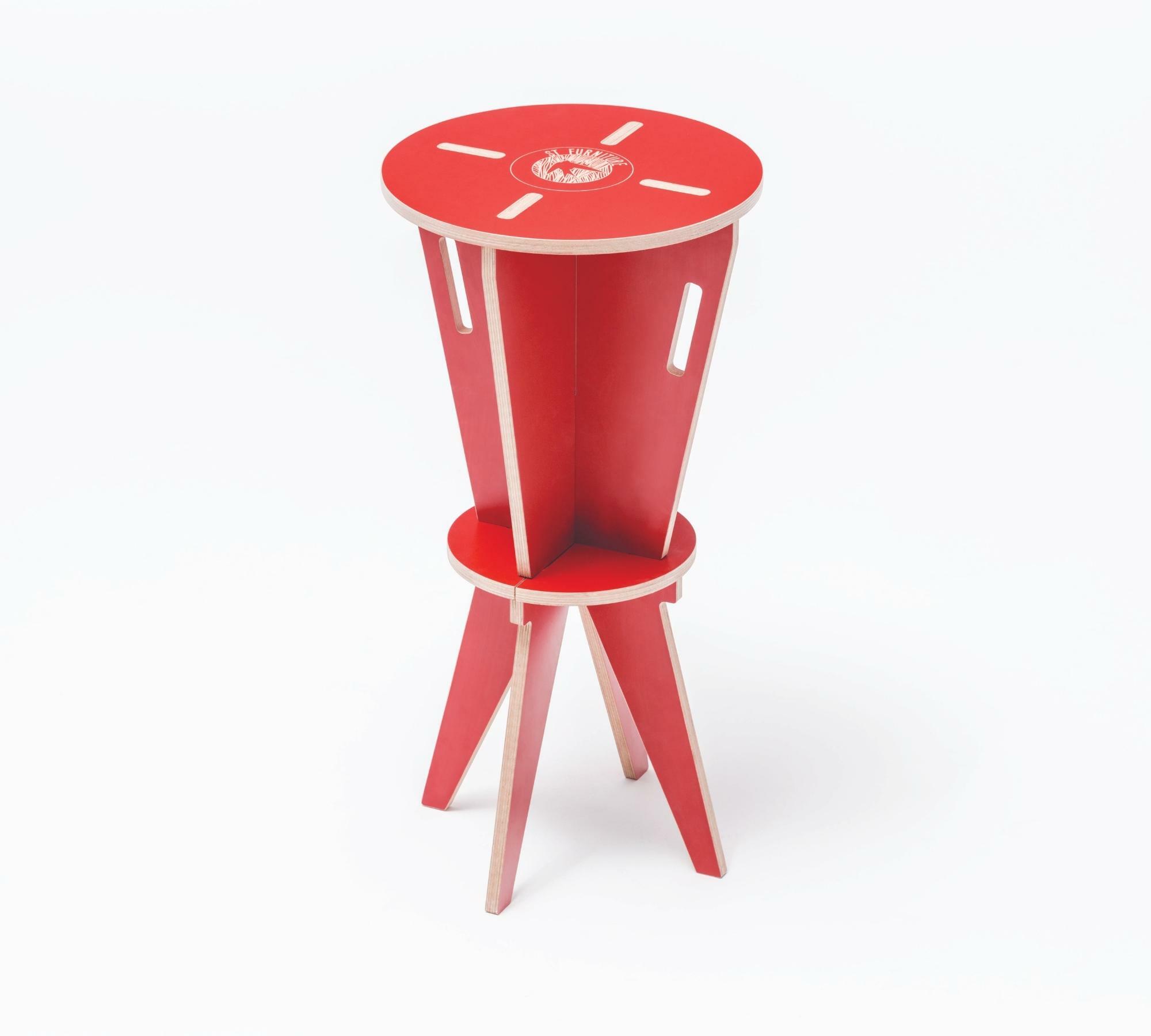 Hocker aus Handarbeit ST Stool Rot 2
