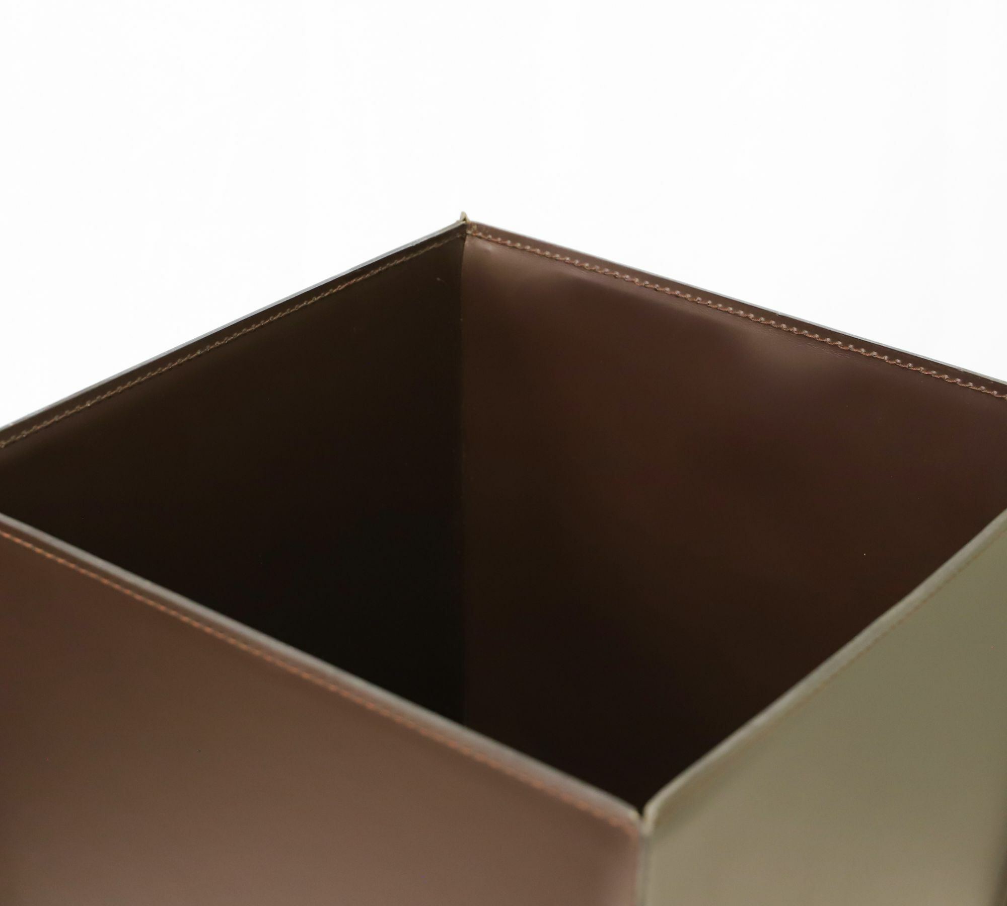 Spice Vase Metal Leather Brown 3