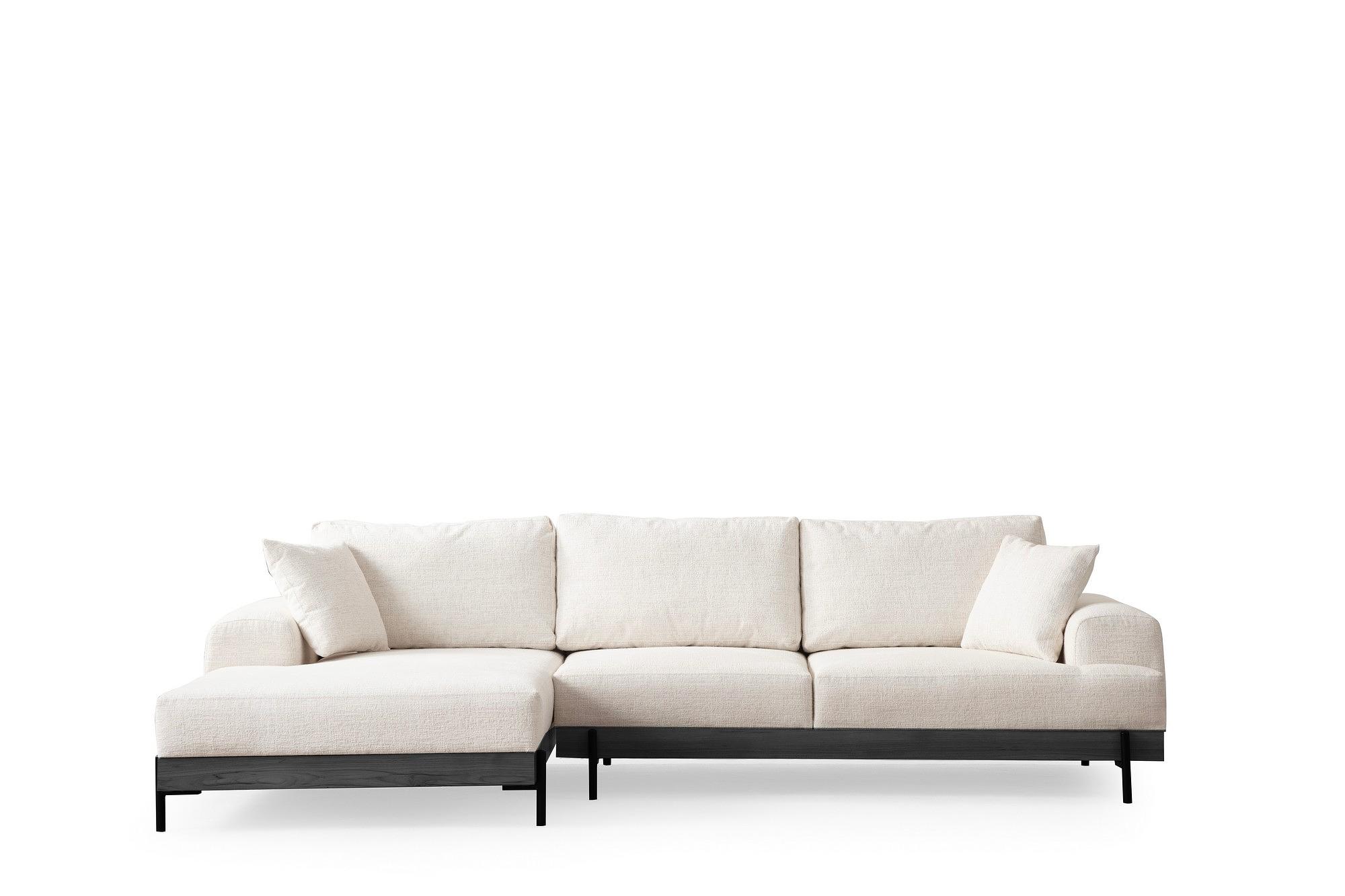 Eti Black Corner Sofa Left White 6