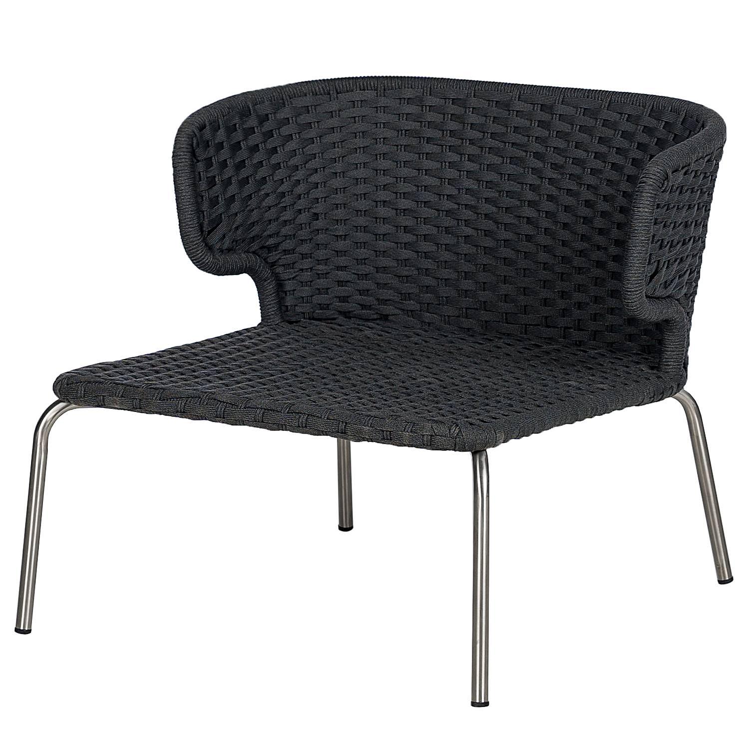 Desha Garten-Loungesessel Polyester Edelstahl Schwarzgrau 3