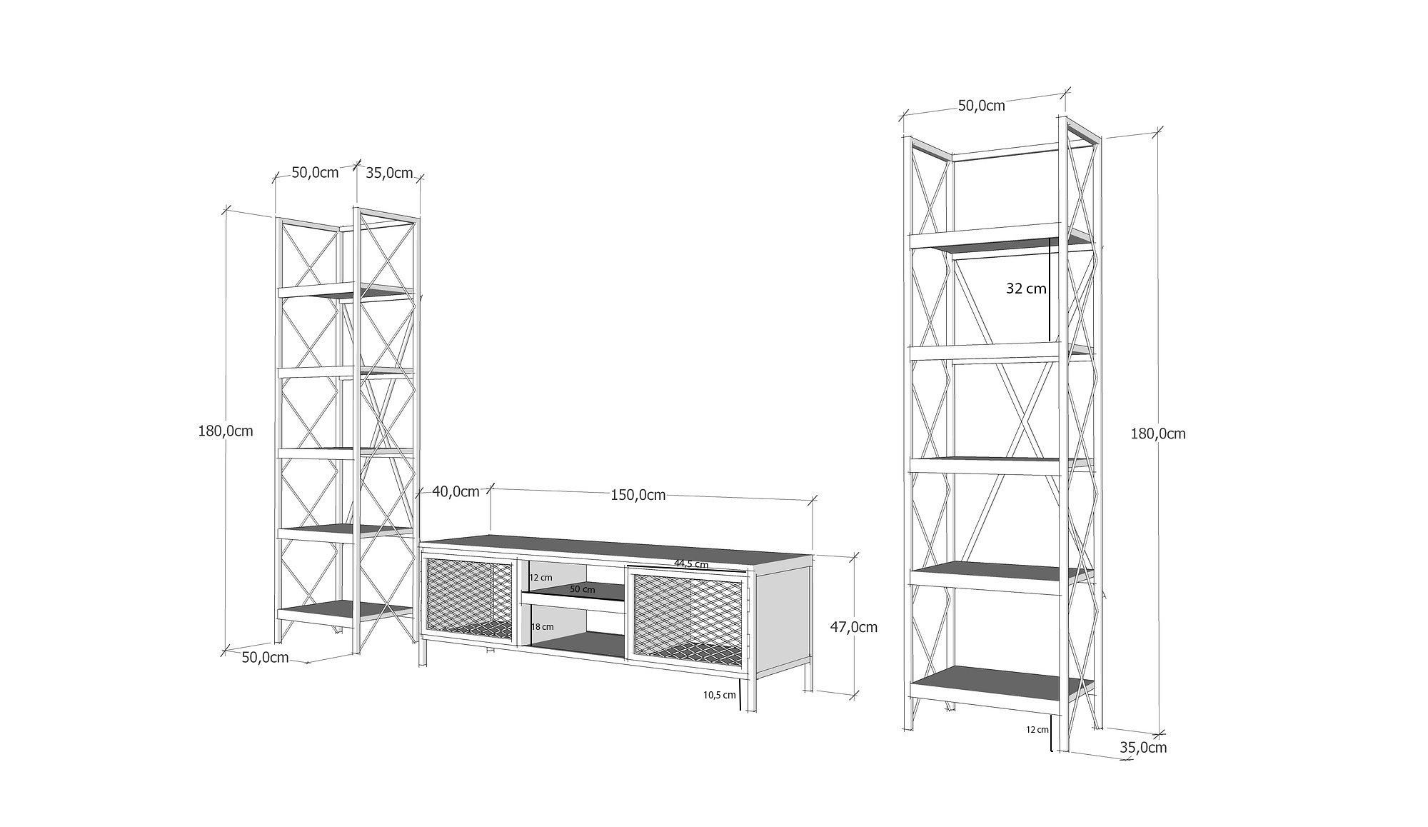 Maxim TV-Schrank Holzfurnier Schwarz 5