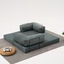 Comfort Schlafsofa 2-Sitzer mit Hocker Petrol 2