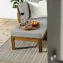 Loungehocker LEXI Webstoff / Akazie massiv Hellgrau 5