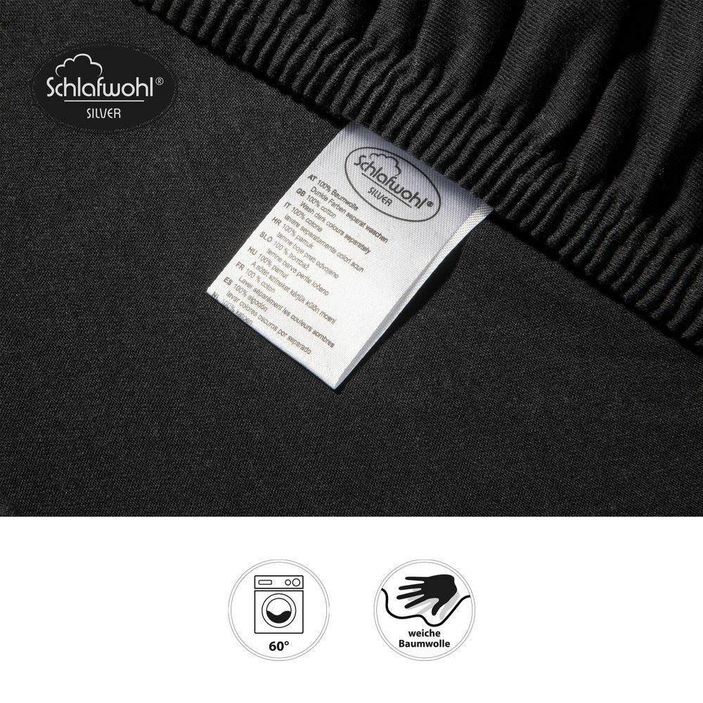 Spannleintuch für Boxspringbett aus Baumwolle Schwarz 3