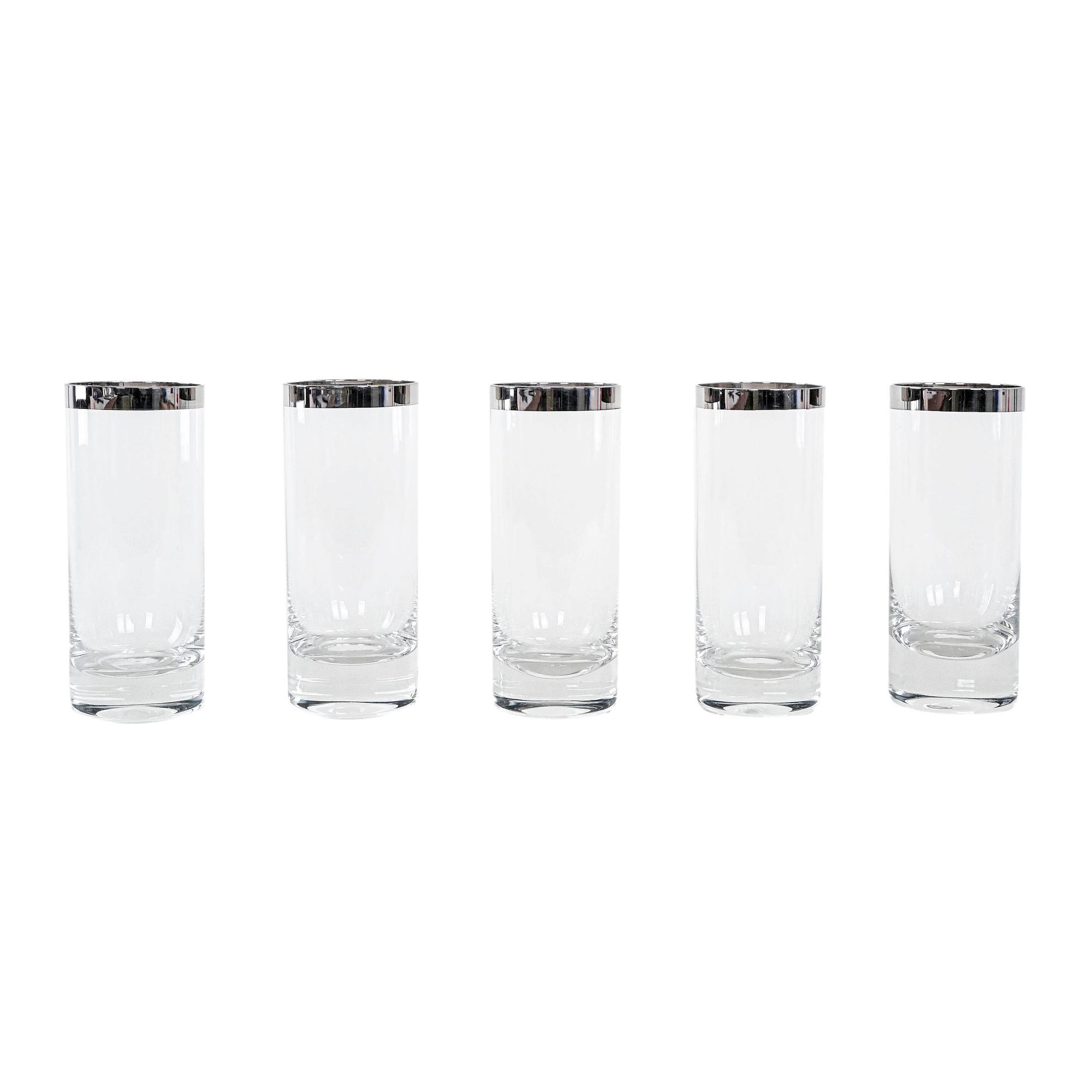 Glass Set Hollywood Regency Style Transparent 1970s 0