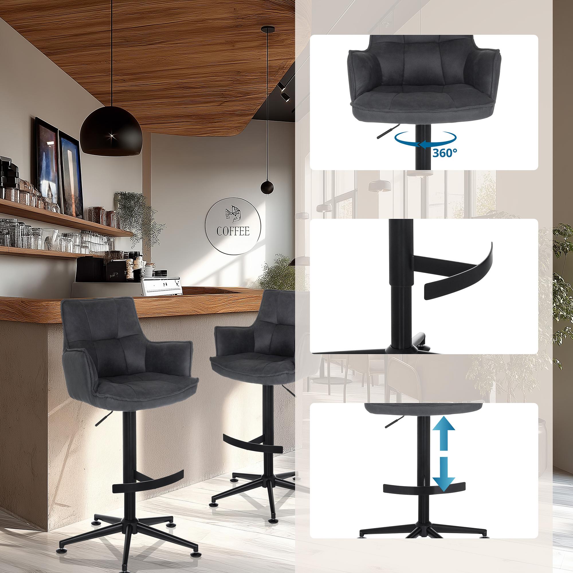 SOLAO LIFE HIGH Barstuhl Stoff Anthrazit 2