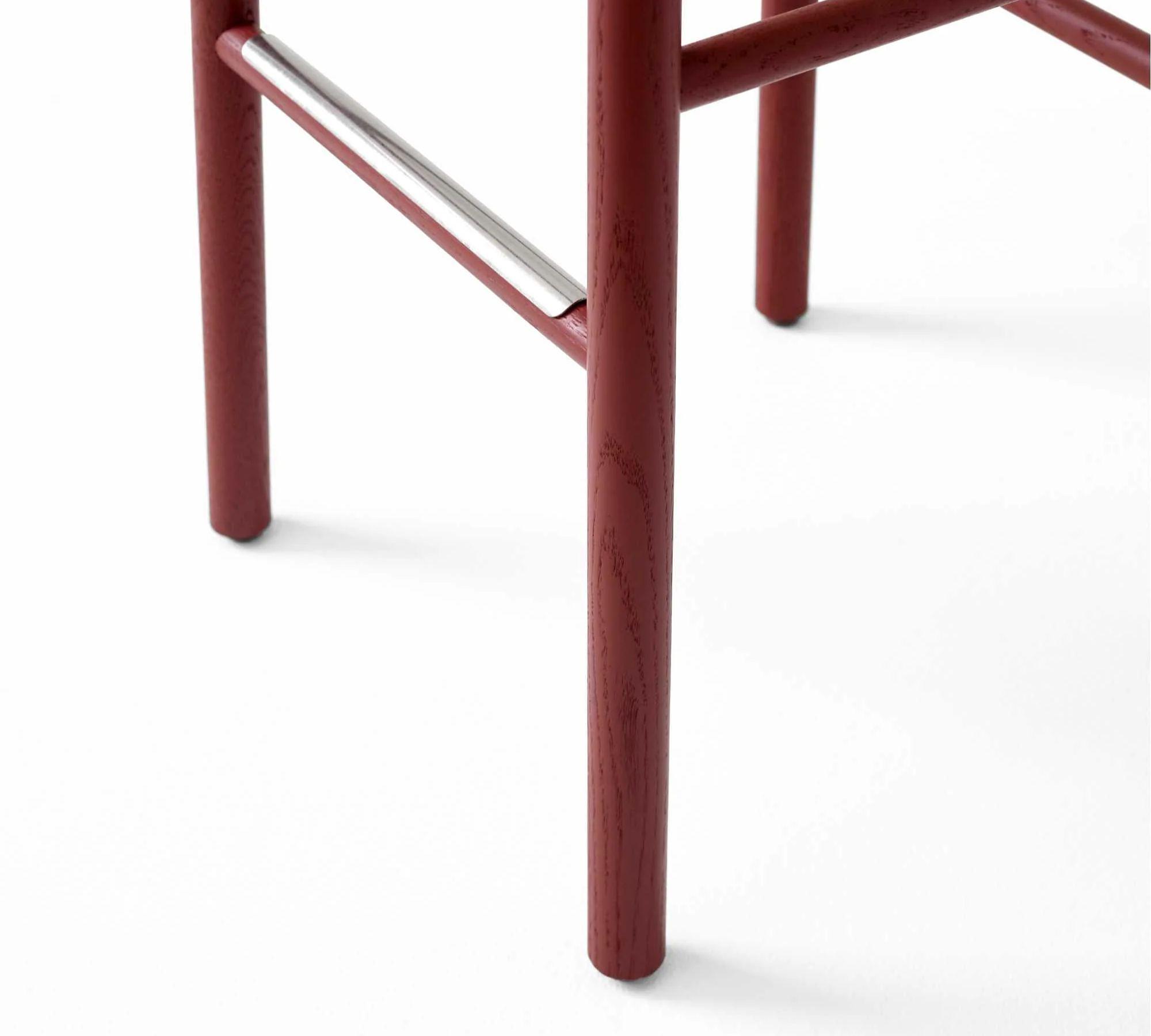 Betty TK8 Stool Wood Linen Maroon 1