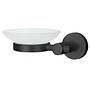 Seifenschale Apollo Nero Aluminium Glas Milchglas 1
