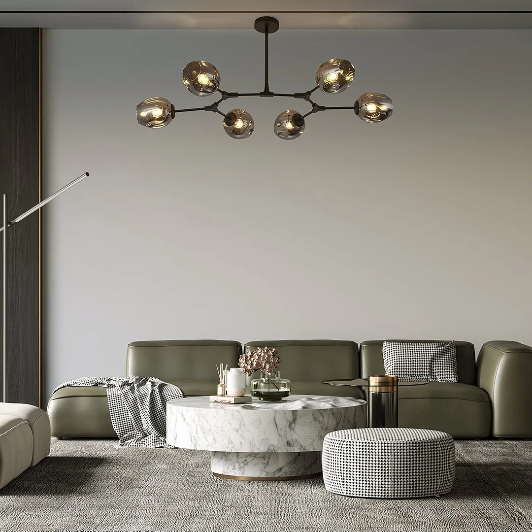 Uranos 6-light ceiling lamp Black 5