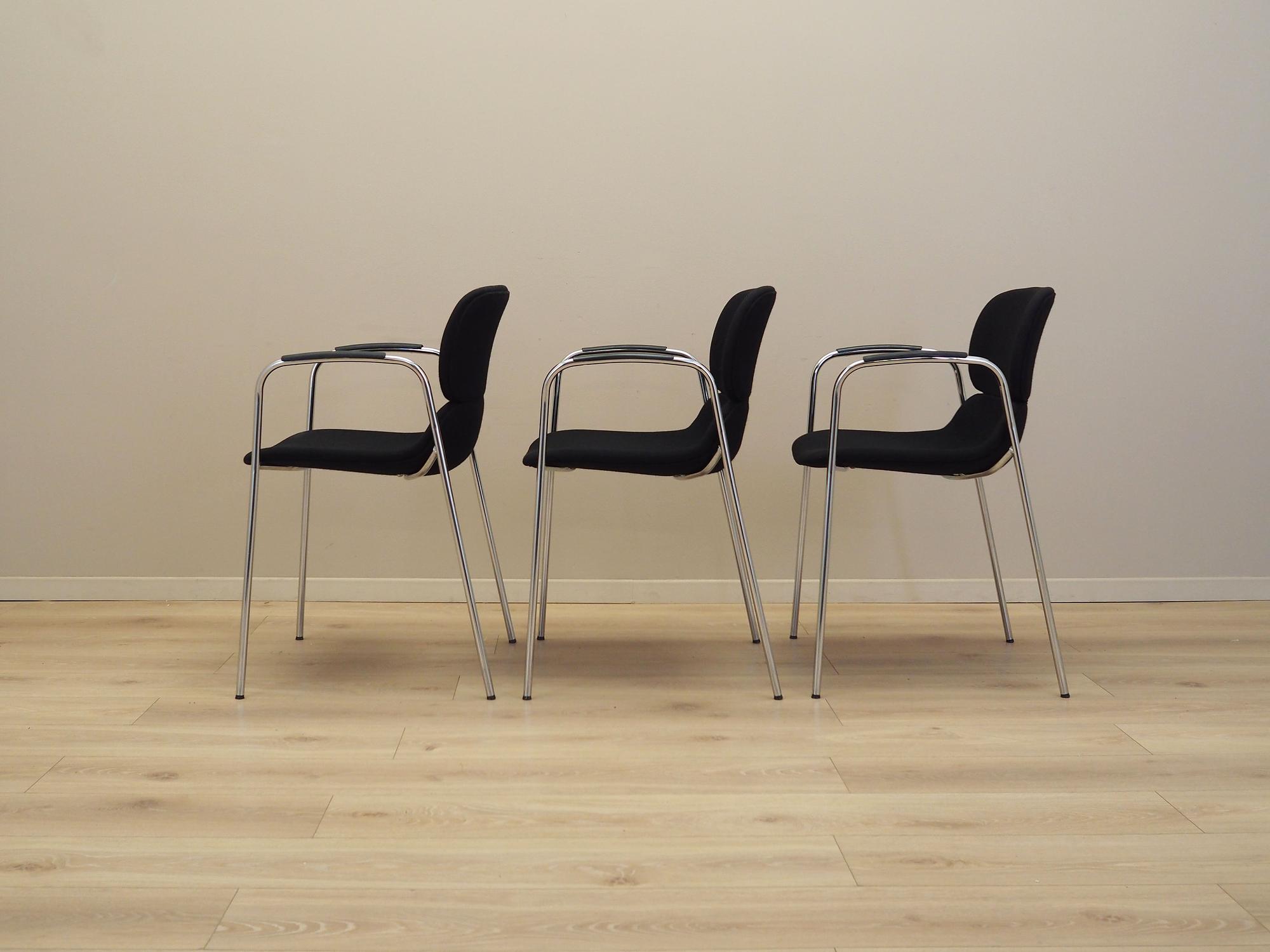 3x Dining chair Black 1970s 8