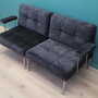 Vintage Modulsofa Metall Samt Schwarz 1960er Jahre 2