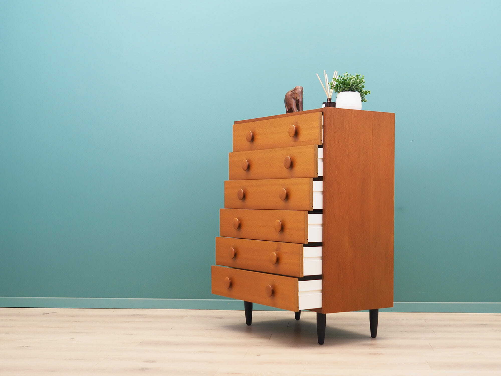 Vintage chest of drawers Teak wood Brown 1960s 3