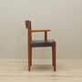 Vintage Stuhl Teakholz Leder Grau 1970er Jahre  7