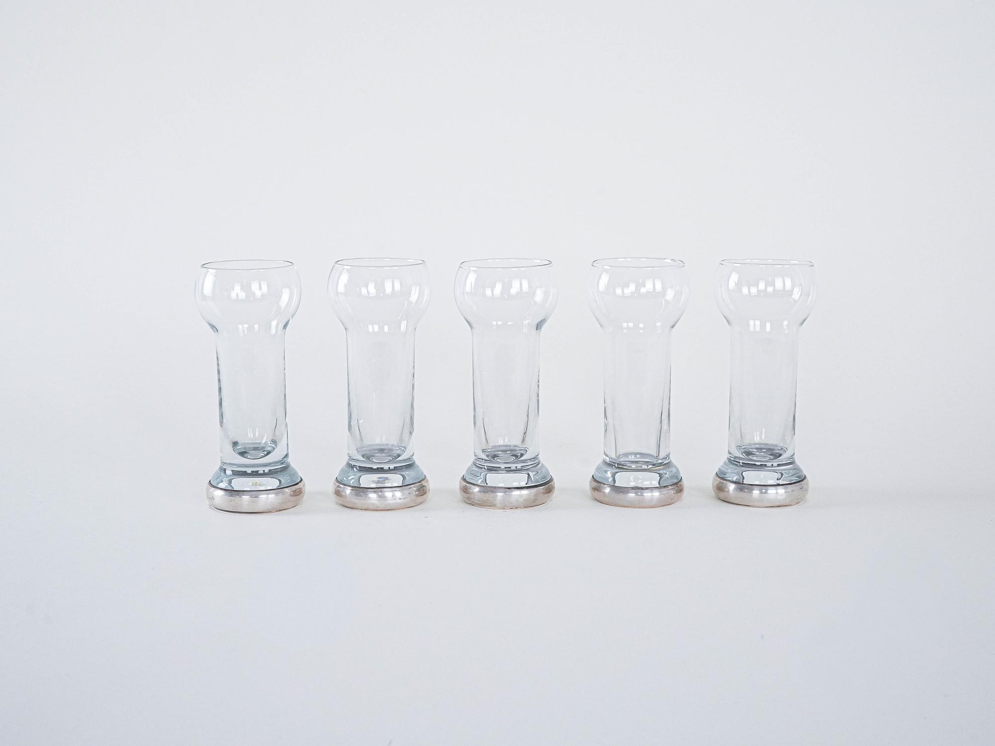 5er-Set Gläser Transparent 1970er Jahre 2