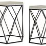 2x Arcana Hexagonal Side Table Marble Metal 0