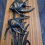 Vintage Wanddekoration Holz Kunststoff Schwarz 1960er Jahre 4