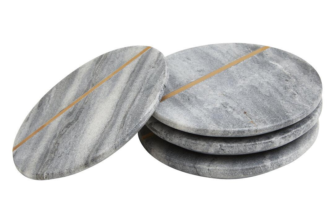 4x Kira Grey Marble Untersetzer
 3