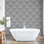 Tapete White Damask PVC Weiß / Schwarz Höhe: 250 cm 3
