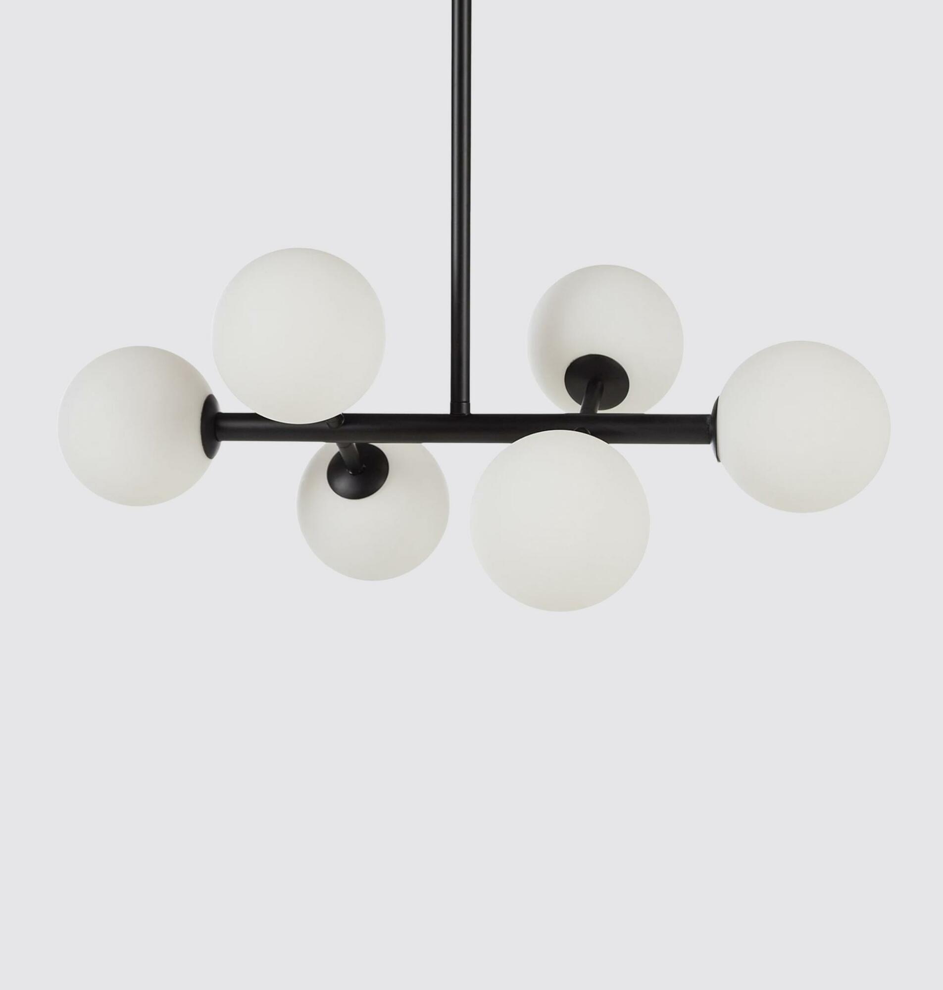 Ball lamp iron 6 glass lamps each 12cm diameter 4