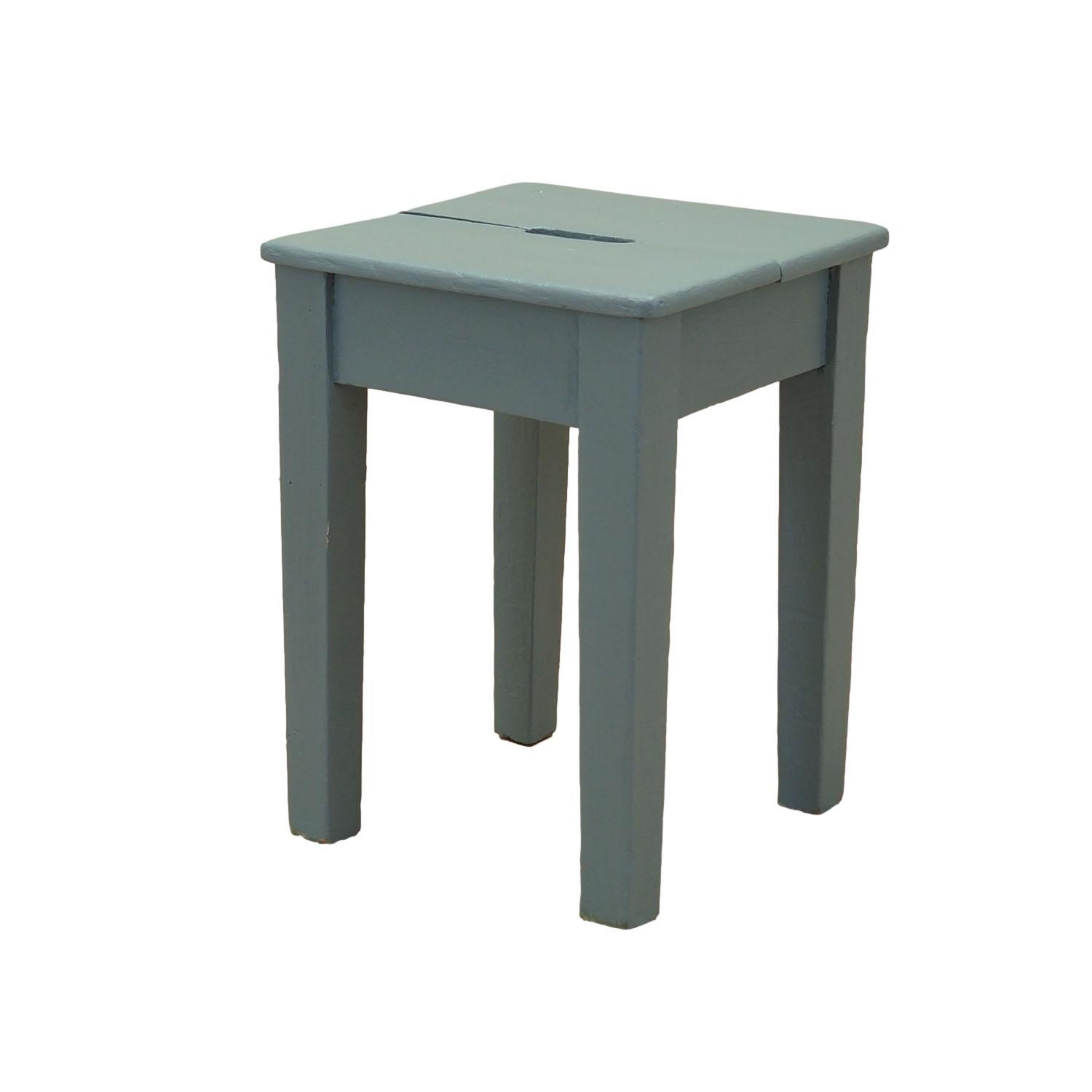 Stool Wood Gray 1950s 0