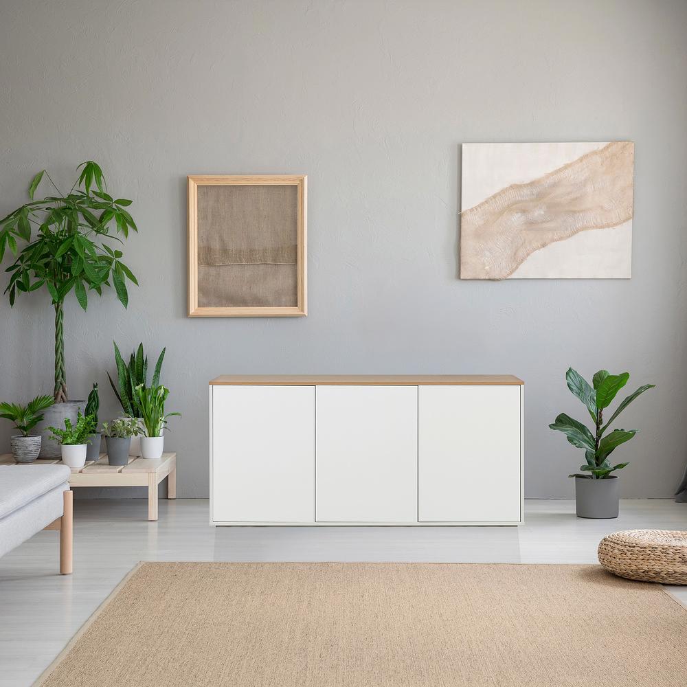 Kelo S Sideboard mit 3 Türen Eiche Weiß 5