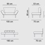 Sofa bed 2-seater petrol 9