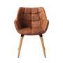 Armlehnstuhl Massivholz Vintage Cognac 1