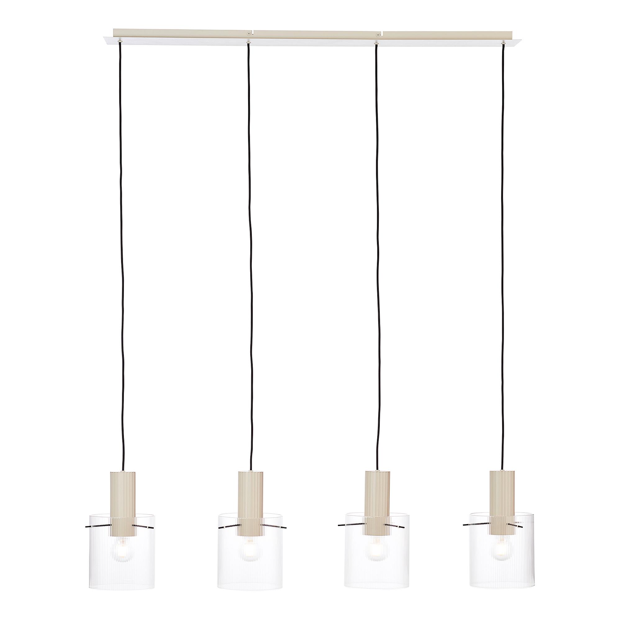 Pendelleuchte Göteburg 4-Flammig Aluminium Klarglas Beige 1